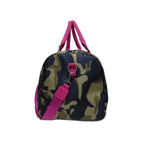 Travel Weekender Bag Camouflage Nylon Duffle Tote Pink Handles