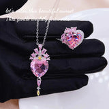 Arrival Pink Crystal Morganite Zirconia Jewelry Set