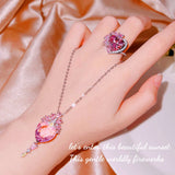 Arrival Pink Crystal Morganite Zirconia Jewelry Set
