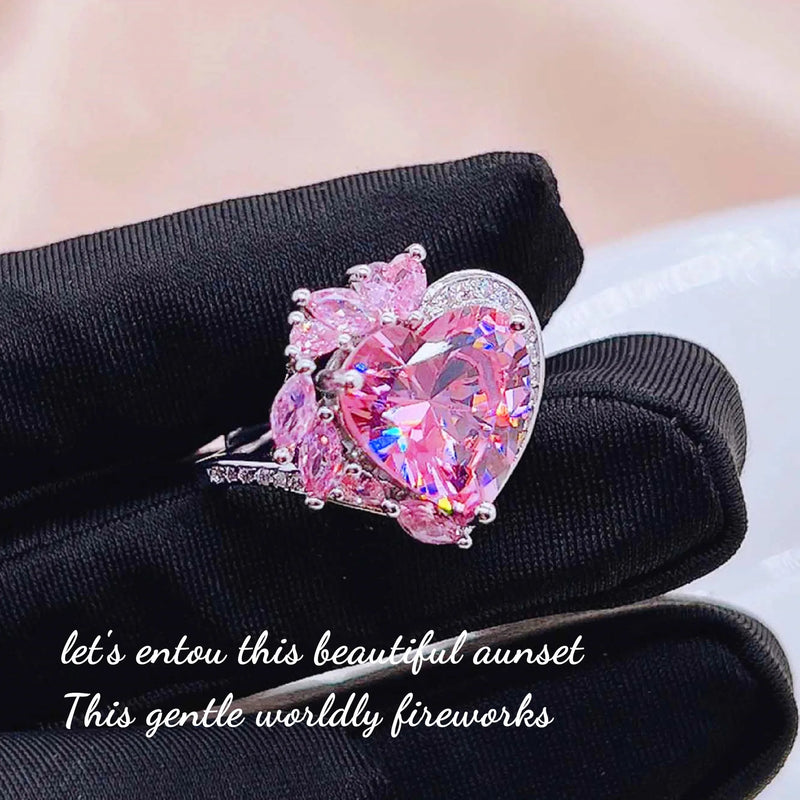Arrival Pink Crystal Morganite Zirconia Jewelry Set