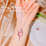 Arrival Pink Crystal Morganite Zirconia Jewelry Set