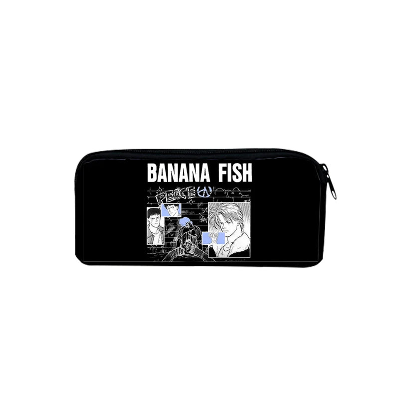 3D Banana Fish Student Large Capacity Pencil Bag School Zipper Pen Case