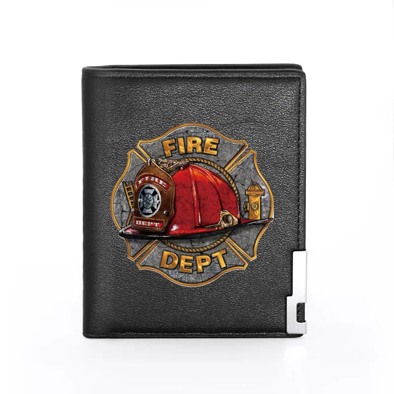 Arrivals Fire Dept Leather Wallet Slim Credit Card/ID Holders