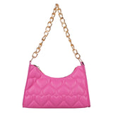 Women's PU Leather Handbags Love Embossed Chain Shopper Bag