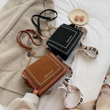 PU Leather Messenger Bag Wild Texture Shoulder Square Bag