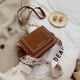 PU Leather Messenger Bag Wild Texture Shoulder Square Bag