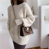 PU Leather Solid Shoulder Chain Bag Messenger Tote Bag