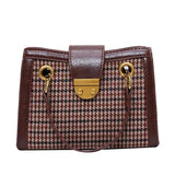 PU Leather Solid Shoulder Chain Bag Messenger Tote Bag