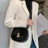 PU Leather Stone Pattern Messenger Square Bag Shoulder Bag