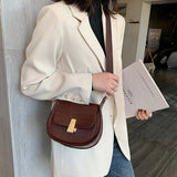 PU Leather Stone Pattern Messenger Square Bag Shoulder Bag