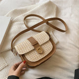 Braided Beach Ladies Saddle Bag Woven Rattan Bags For Ladies