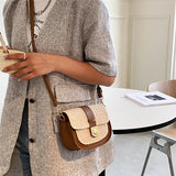 Braided Beach Ladies Saddle Bag Woven Rattan Bags For Ladies