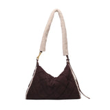 Cotton Shoulder Bag Large Capacity Shopping Handbag Plaid Shoulder Satchel