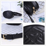Round Waist Bag Women Beige Leather Chest Handbag