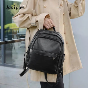 Women's Pu Leather Travel Backpack Large Capacity School Bag