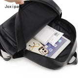 Women's Pu Leather Travel Backpack Large Capacity School Bag