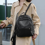 Women's Pu Leather Travel Backpack Large Capacity School Bag