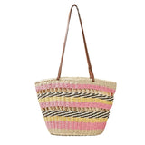 Colorful Bohemian Straw Woven Shoulder Bag for Women