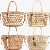 Straw Handbags Women Tote Bags Clutch Pu Crossbody Shopping for Ladies