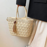 Straw Handbags Women Tote Bags Clutch Pu Crossbody Shopping for Ladies
