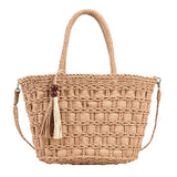 Straw Handbags Women Tote Bags Clutch Pu Crossbody Shopping for Ladies