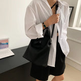 Chic Leather Bucket Shoulder Bag Crossbody Purse