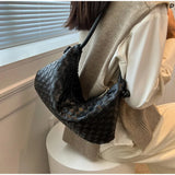 Retro Style Ladies Handbags Soft Solid Braided Decoration Crossbody Bags