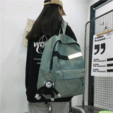 Reflective Chain Women Backpack College Mochila