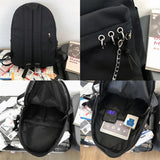 Reflective Chain Women Backpack College Mochila