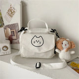 Canvas Small Fresh Lady One-Shoulder Bag Cartoon Print