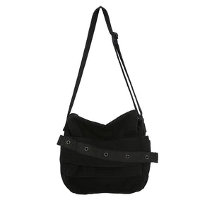 Canvas Solid Shoulder Bag Unisex Messenger Bag