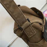 Canvas Solid Shoulder Bag Unisex Messenger Bag