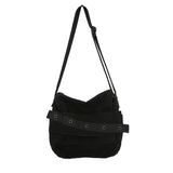 Canvas Solid Shoulder Bag Unisex Messenger Bag