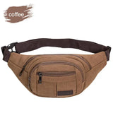 Canvas Waist Bag Vintage Leisure Canvas Bag Running Cycling