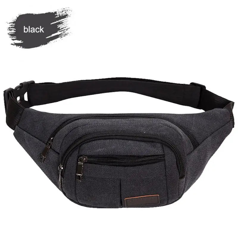 Canvas Waist Bag Vintage Leisure Canvas Bag Running Cycling