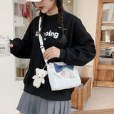 Canvas Small Shoulder Bag with Bow for Girls