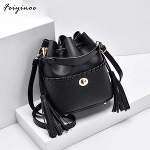 Solid Crossbody Shoulder Bag For Women Hangbag Wallet Femme Bucket Bag