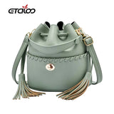 Solid Crossbody Shoulder Bag For Women Hangbag Wallet Femme Bucket Bag