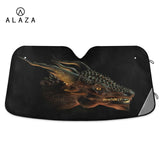 Dragon Print Car Heated Windshield Sunshade Auto Sun Visor