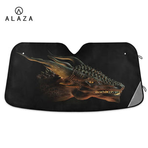 Dragon Print Car Heated Windshield Sunshade Auto Sun Visor