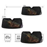 Dragon Print Car Heated Windshield Sunshade Auto Sun Visor
