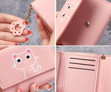 Cat Girls Cartoon Wallet Women's Short Three-fold Wallet for Men