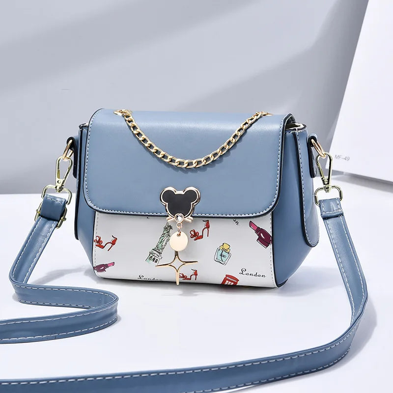 Cartoon PU Leather Female Small Handbag Lady's Shoulder Bags