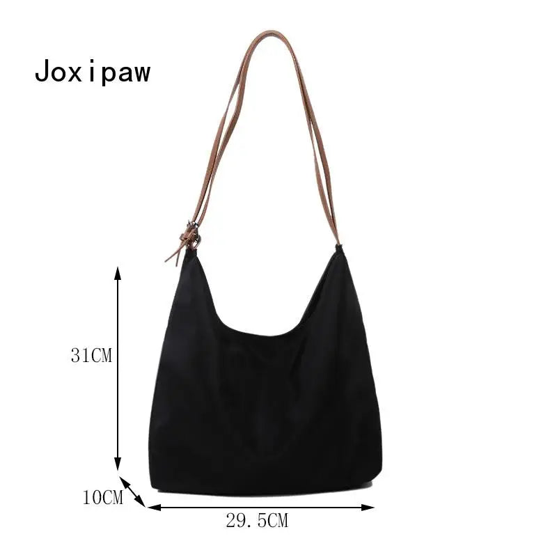 Casual Canvas Shoulder Bag Vintage Solid Tote Bags Female Large Capacity Handbag