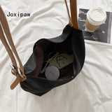 Casual Canvas Shoulder Bag Vintage Solid Tote Bags Female Large Capacity Handbag
