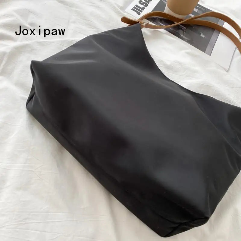 Casual Canvas Shoulder Bag Vintage Solid Tote Bags Female Large Capacity Handbag