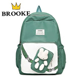 Girls Cartoon Bookbag Green Purple School Backpack