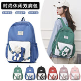 Girls Cartoon Bookbag Green Purple School Backpack