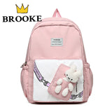 Girls Cartoon Bookbag Green Purple School Backpack