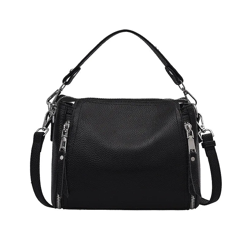 Casual Leather Bucket Bag Solid Summer Ladies Shoulder Handbag